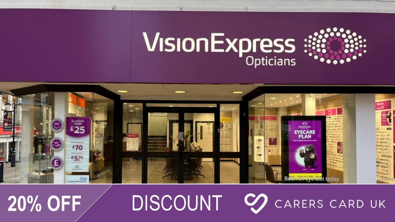 20 percent off Vision Express for card holders!